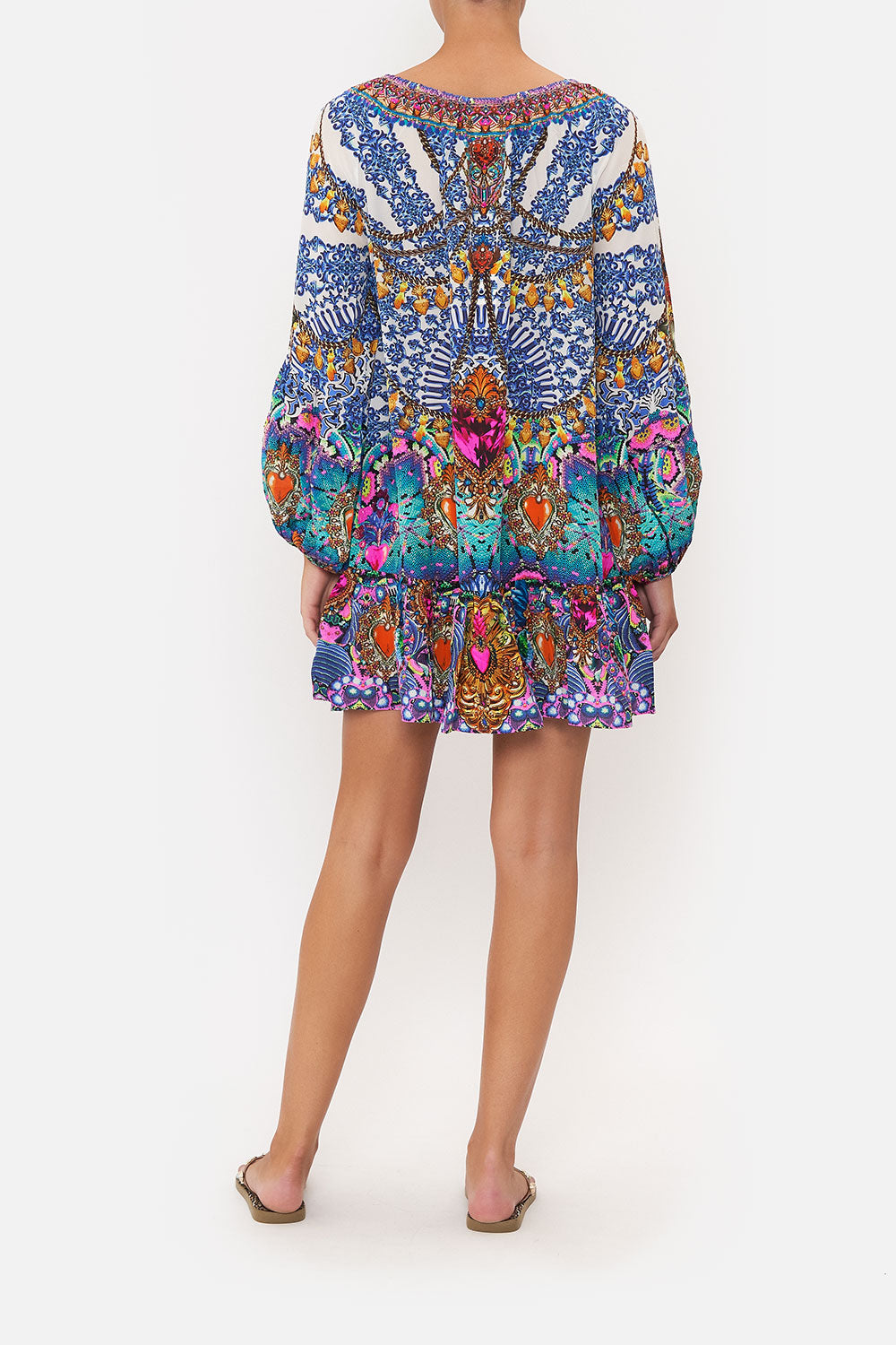 BLOUSON SLEEVE A LINE FRILL DRESS LUCKY CHARMS