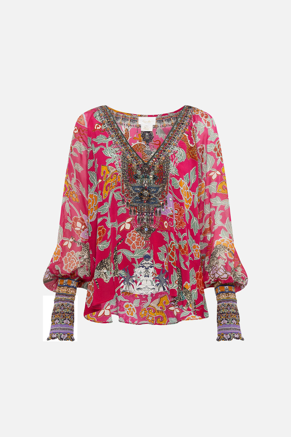 SHIRRED CUFF BLOUSE TASTE OF TWILIGHT