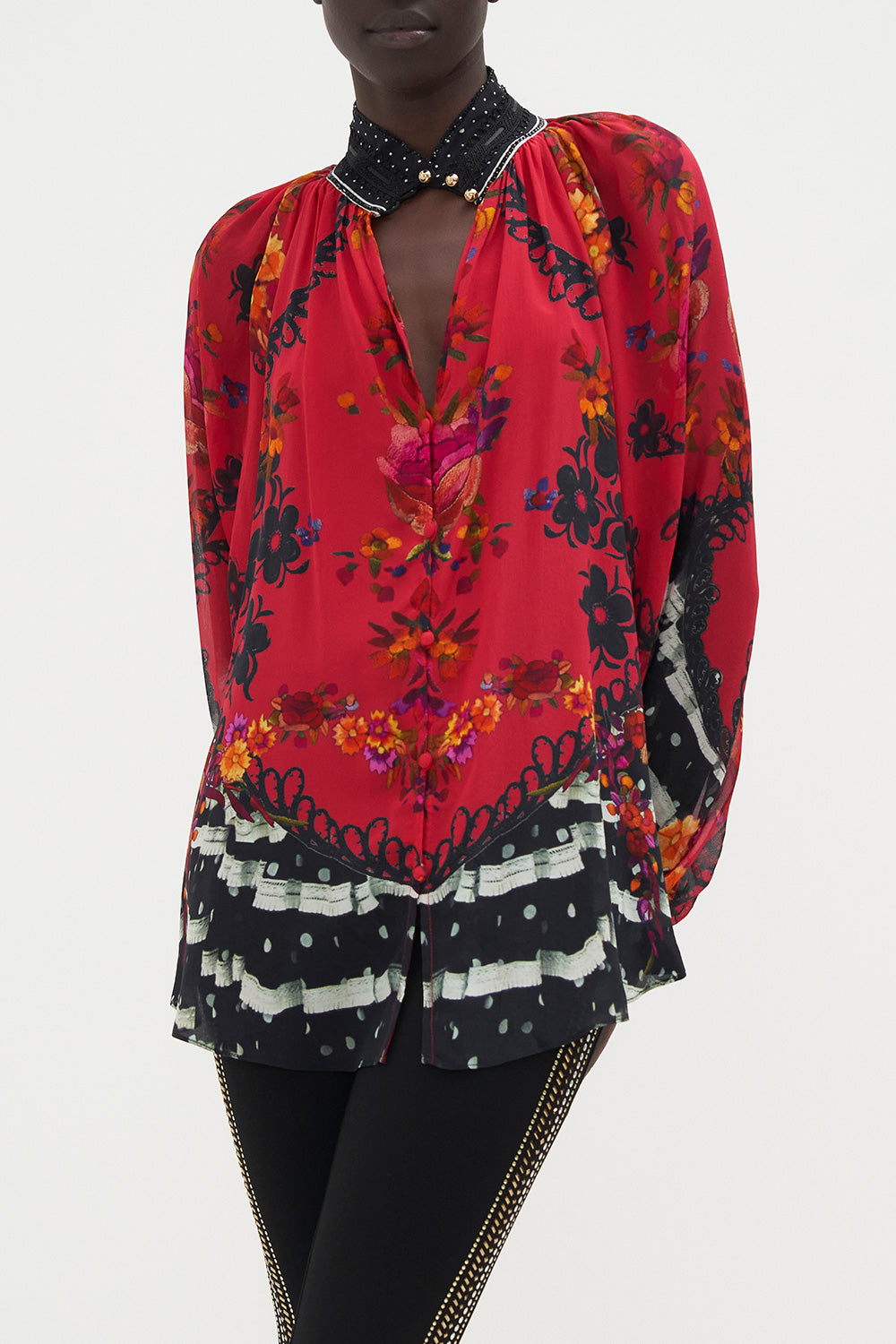 RAGLAN BUTTON UP SHIRT VIEW FROM THE VEIL