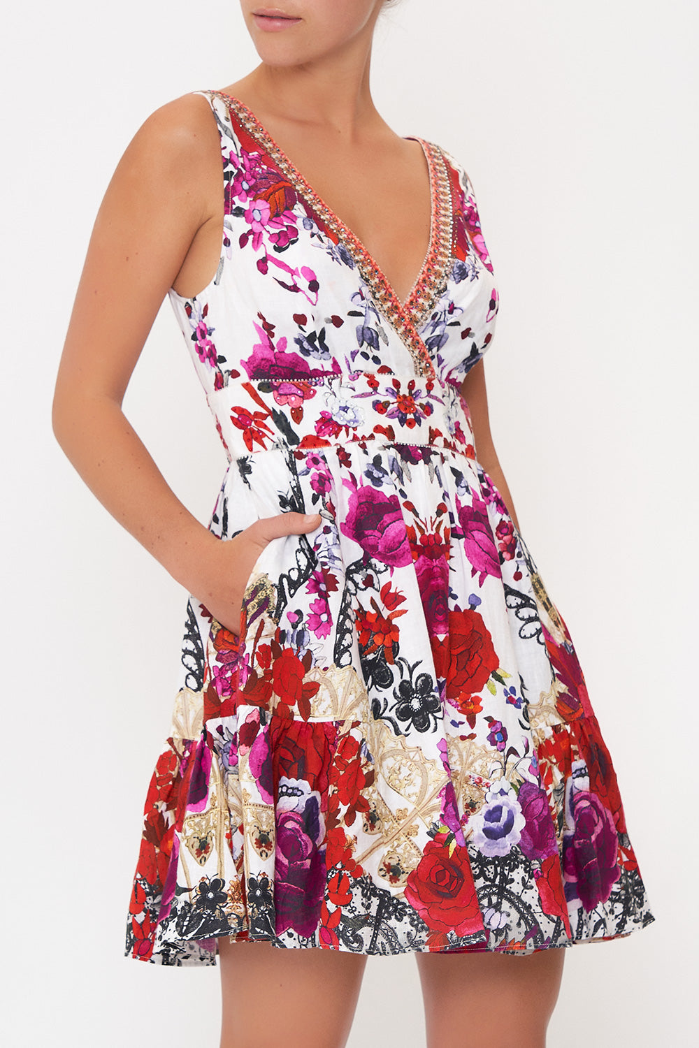 PANELLED SHORT DRESS REIGN OF ROSES