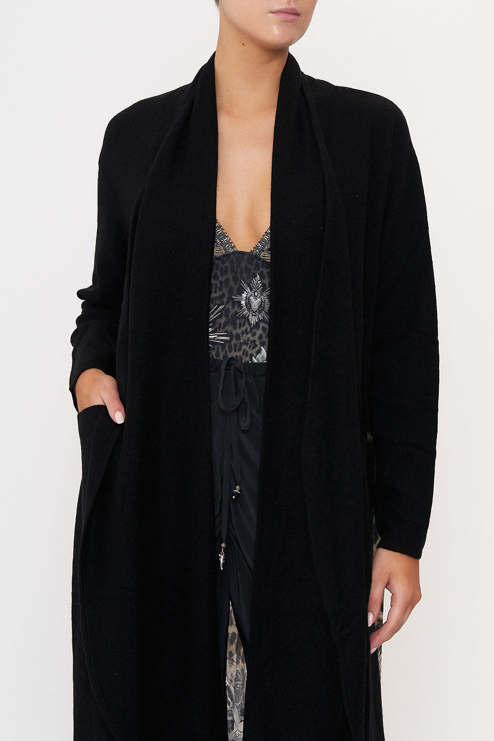 KNITTED CASUAL JACKET WITH SILK BACK ORDER OF DISORDER