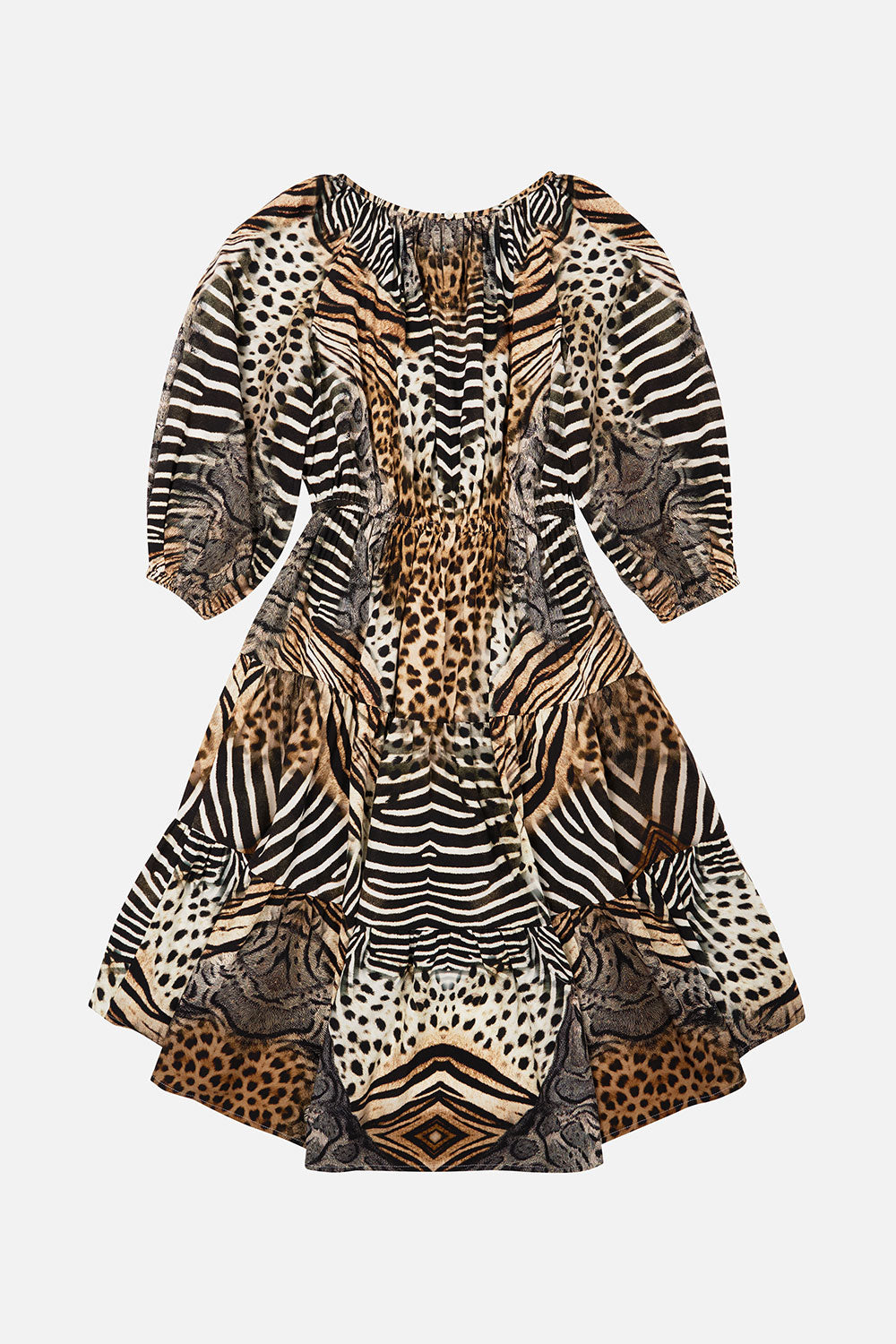 KIDS HI-LOW BLOUSON SLEEVE DRESS 12-14 FOR THE LOVE OF LEO