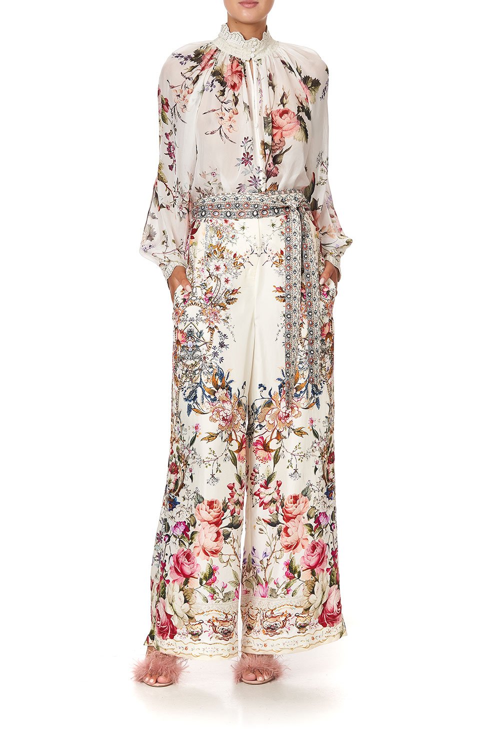 PAPERBAG WAIST WIDE LEG PANT LONDON LOOMS