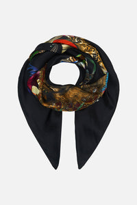 LARGE SQUARE SCARF SOLID BLACK