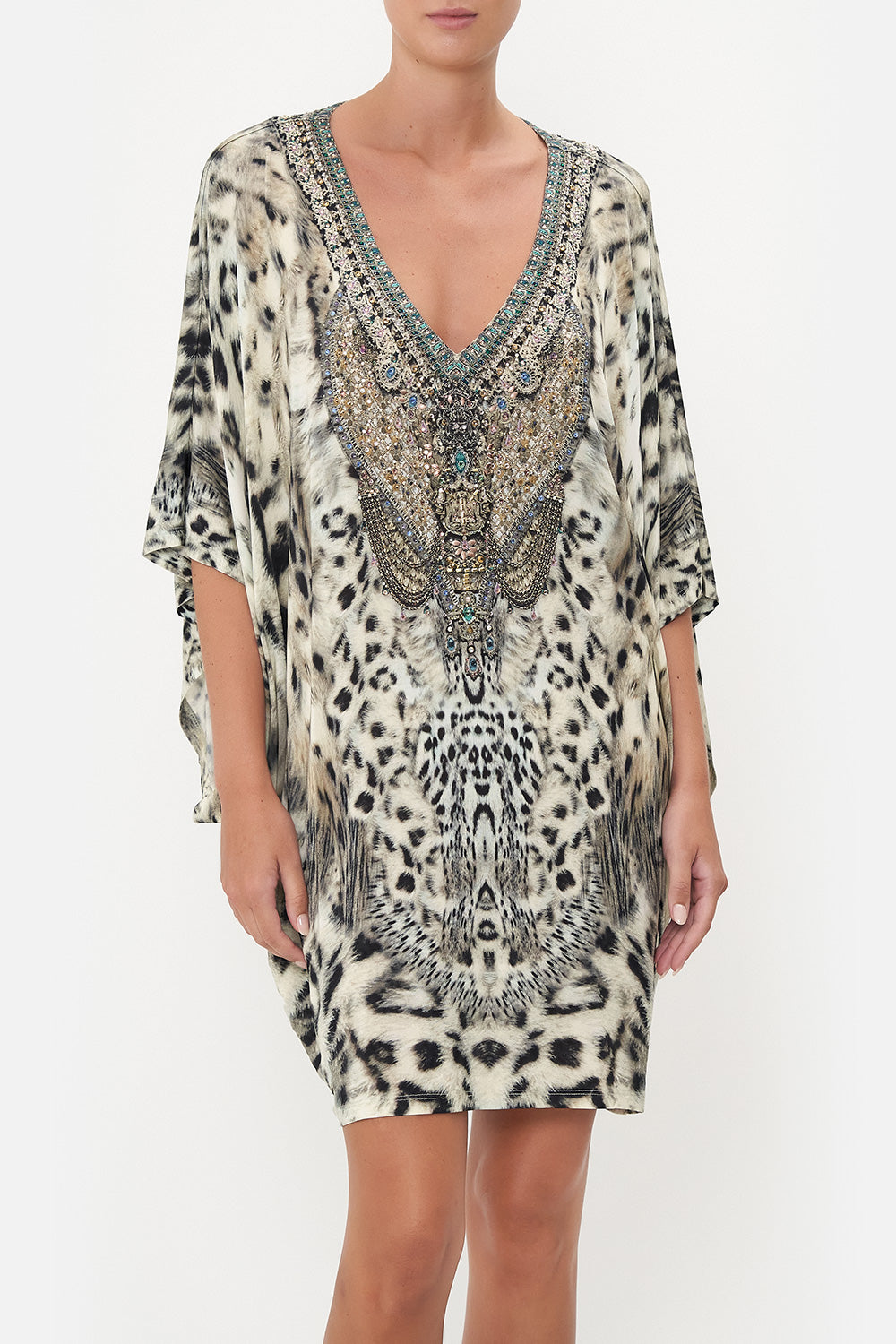 BAT SLEEVE DRESS SNOW WHISPERS LOUNGE