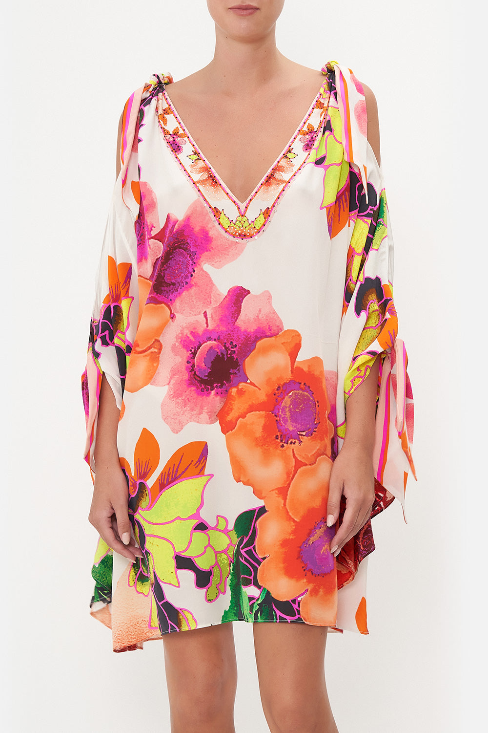 SCARF TIE SHORT KAFTAN PRETTY AS A POPPY