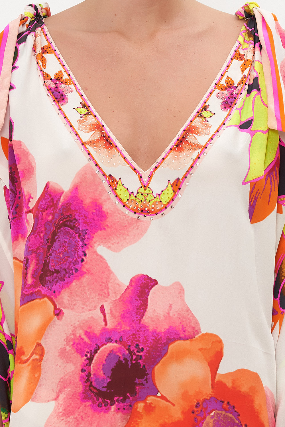 SCARF TIE SHORT KAFTAN PRETTY AS A POPPY