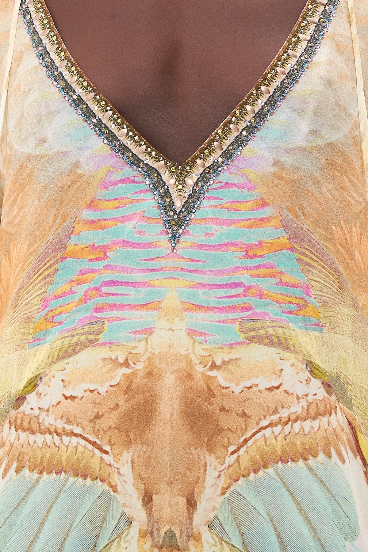 A-LINE GATHERED PANEL DRESS TAKE FLIGHT