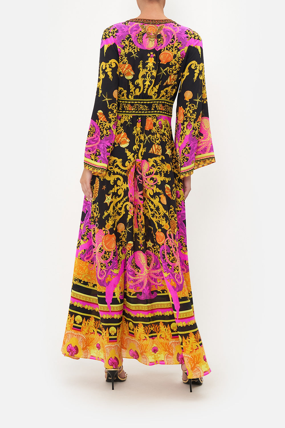 KIMONO SLEEVE DRESS WITH SHIRRING DETAIL OCTOPIA