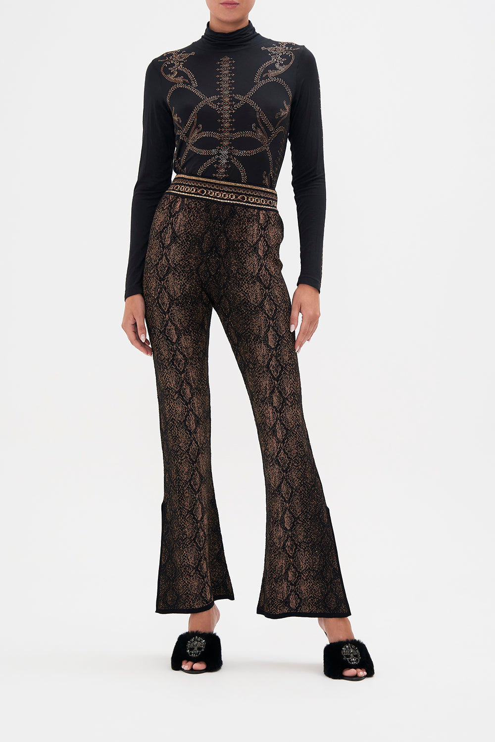 SPLIT FLARE KNIT PANT WILD HORSES