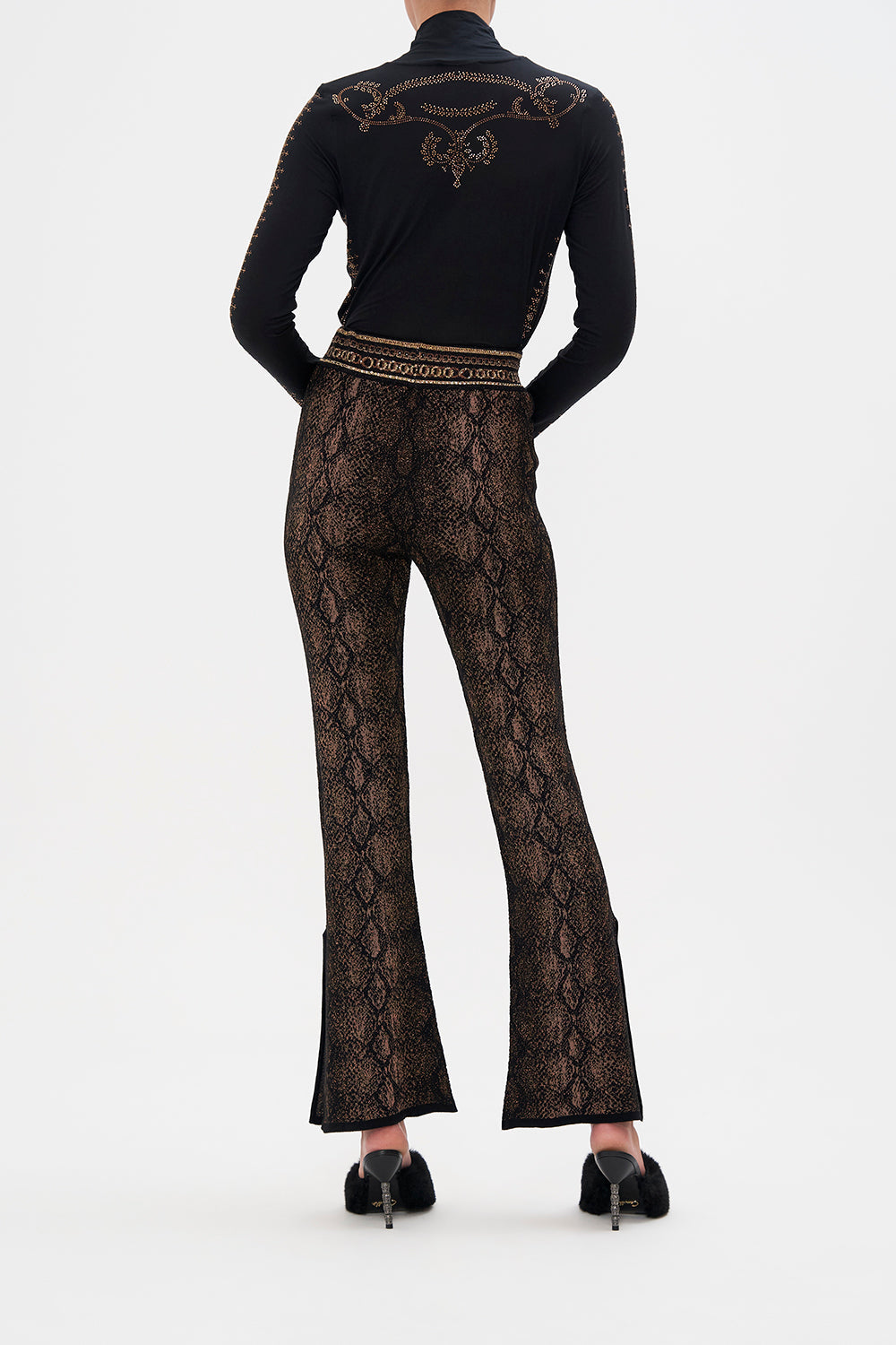 SPLIT FLARE KNIT PANT WILD HORSES