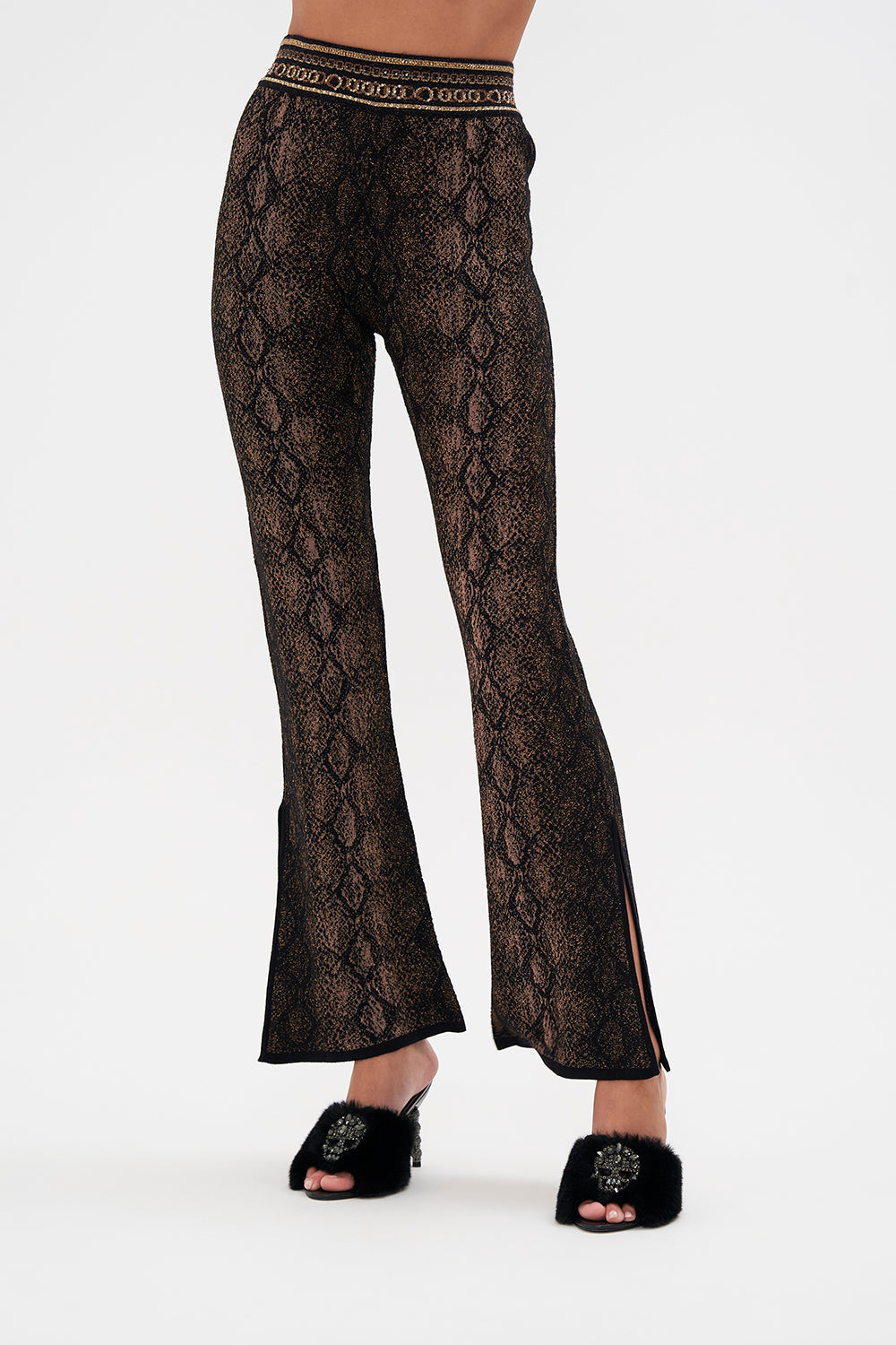 SPLIT FLARE KNIT PANT WILD HORSES