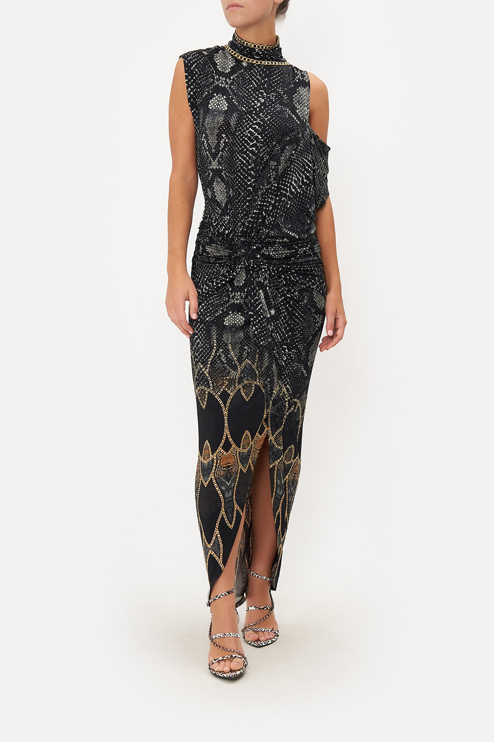 Gathered Column Jersey Dress, Wild Horses | CAMILLA US – CAMILLA