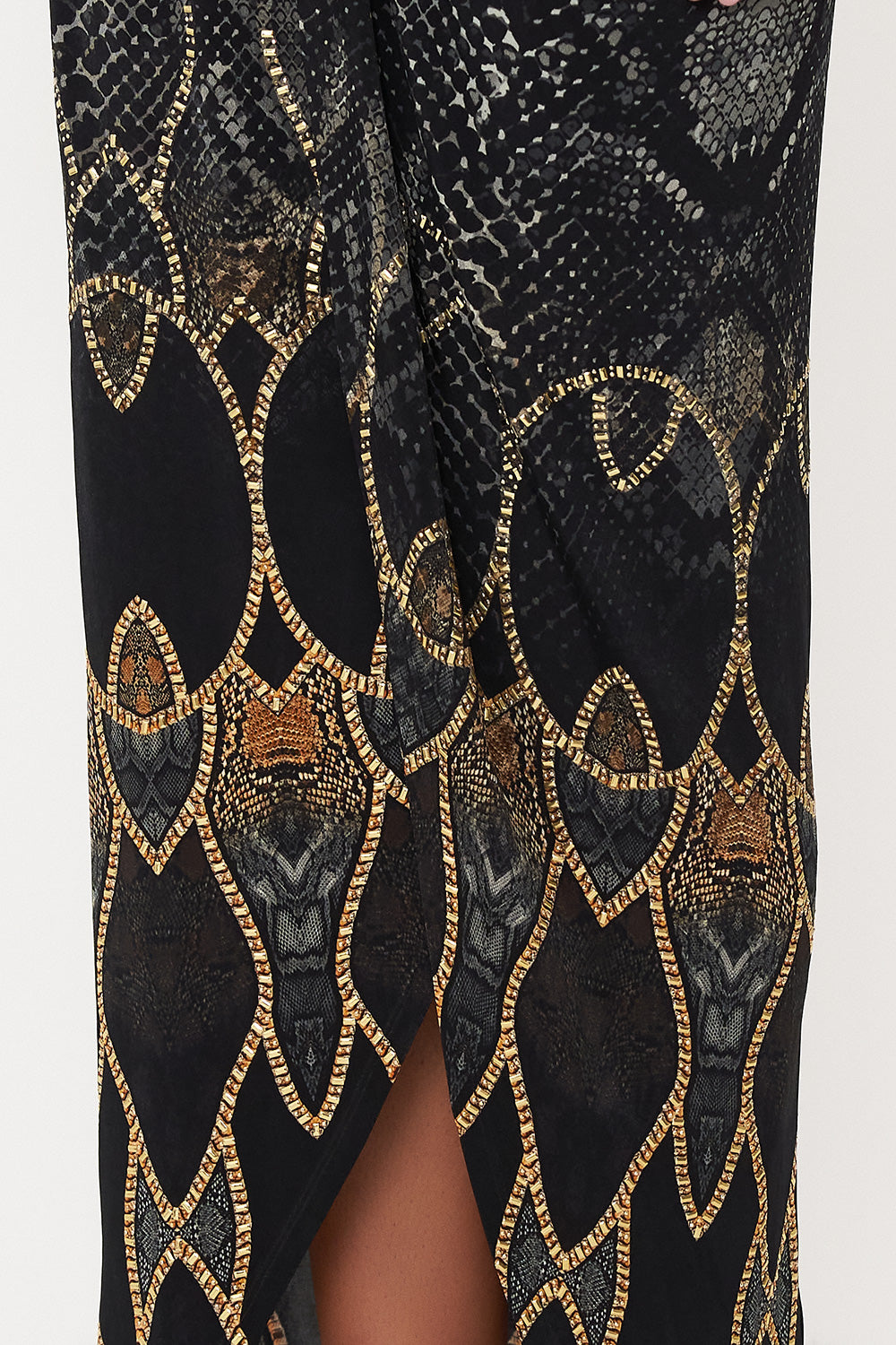 GATHERED COLUMN JERSEY DRESS WILD HORSES