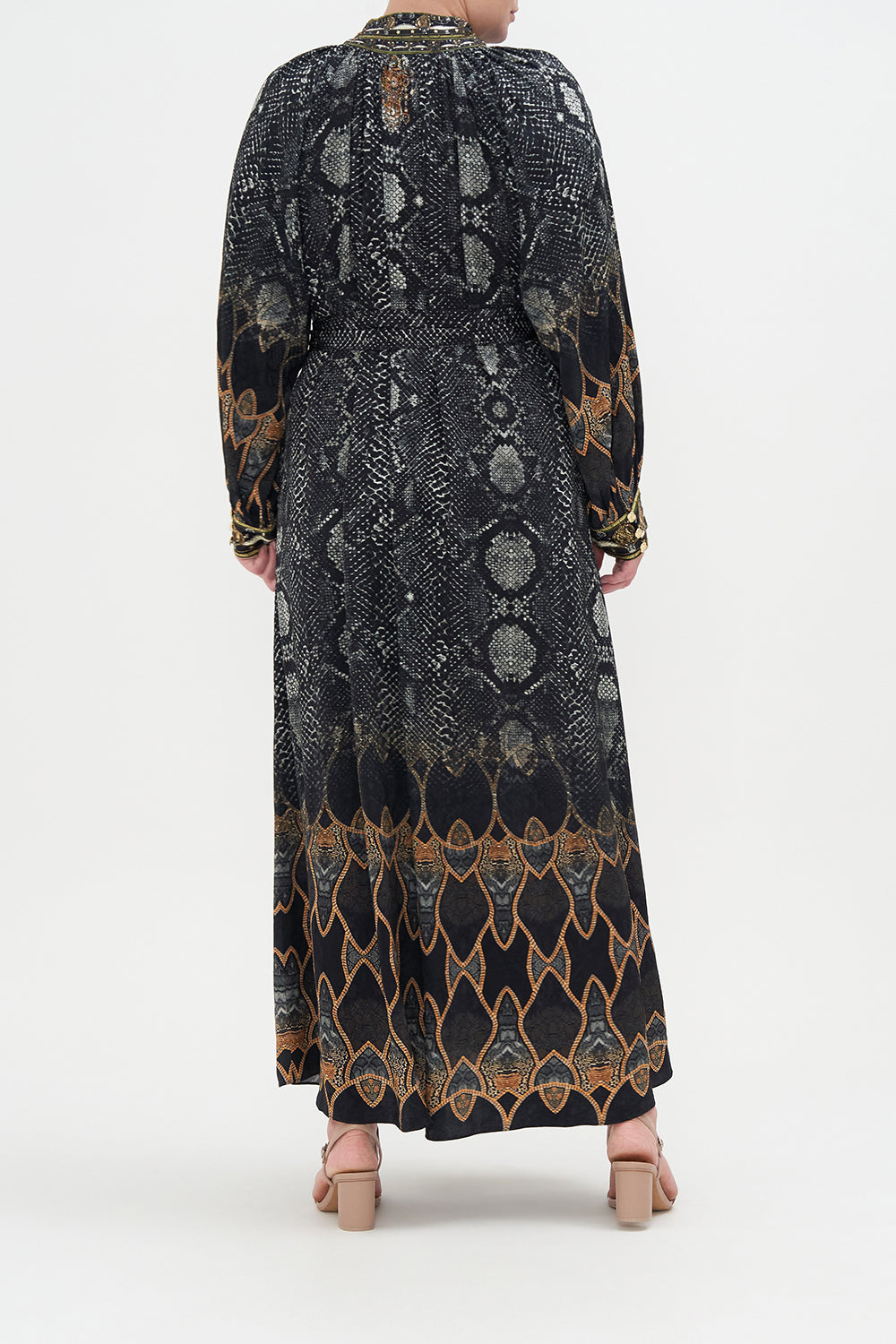 RAGLAN SLEEVE MIDI SHIRT DRESS WILD HORSES