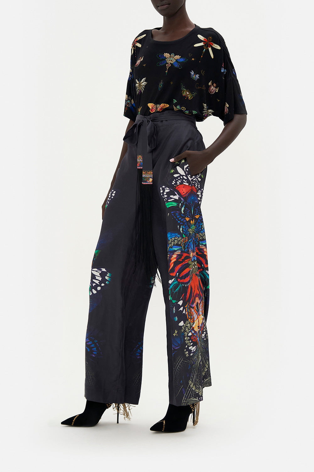 PAPERBAG WAIST WIDE LEG PANT FLUTTER BY