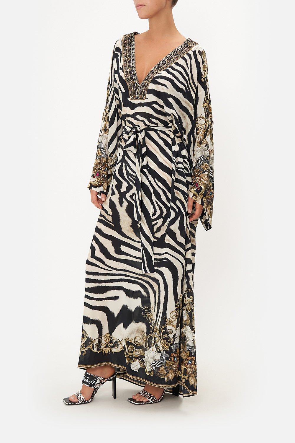 DEEP V KAFTAN WITH SLEEVE TABS EARN YOUR STRIPES