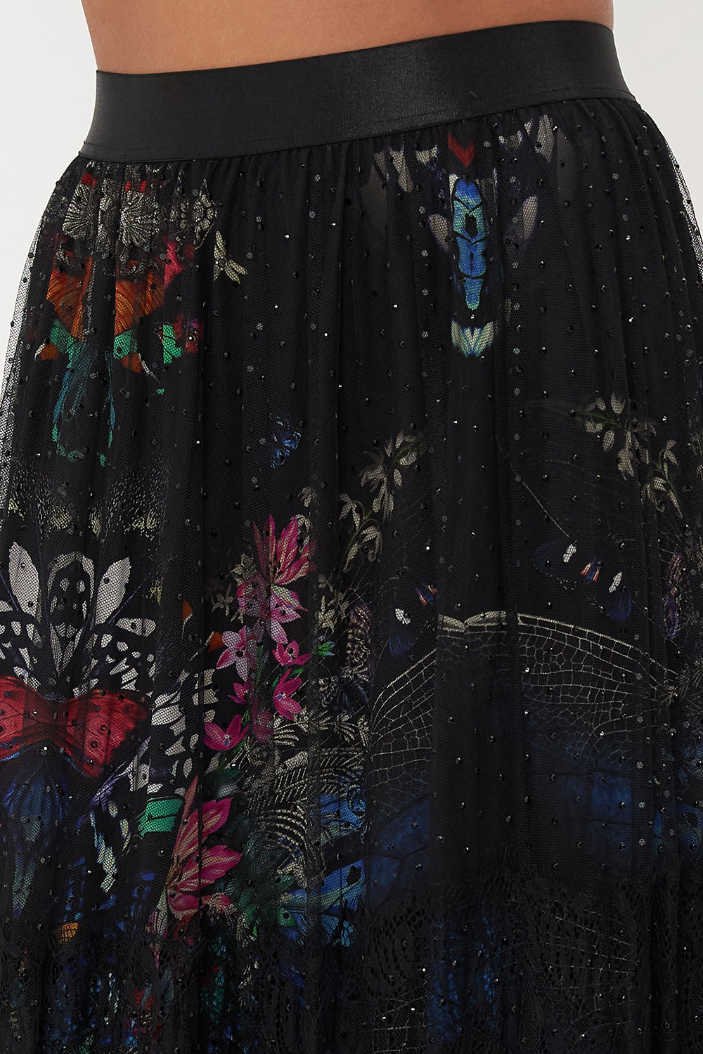 WAISTBAND RUFFLE HEM SKIRT FLUTTER BY