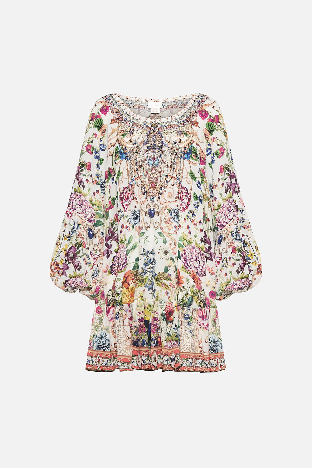 BLOUSON SLEEVE A LINE FRILL DRESS QUEENS BEE HIVE