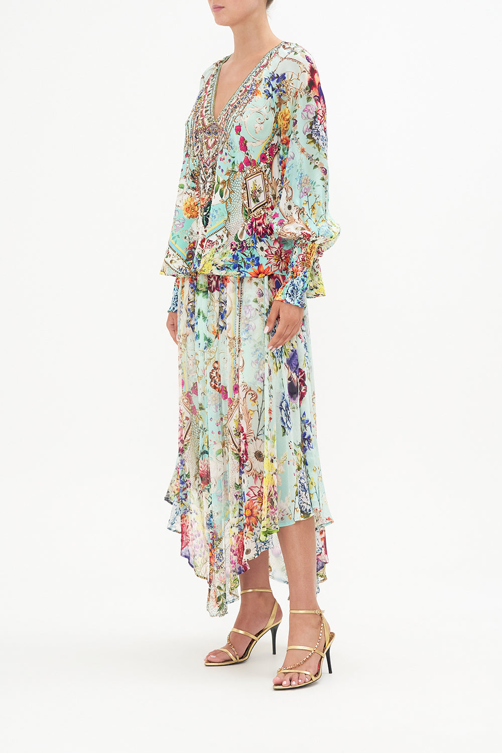 SHIRRED CUFF BLOUSE HONEY HONEY