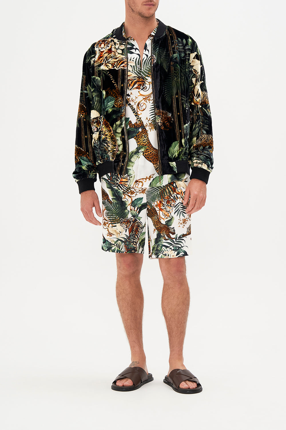 ZIP THROUGH REVERSIBLE BOMBER JACKET TIGER TRAP