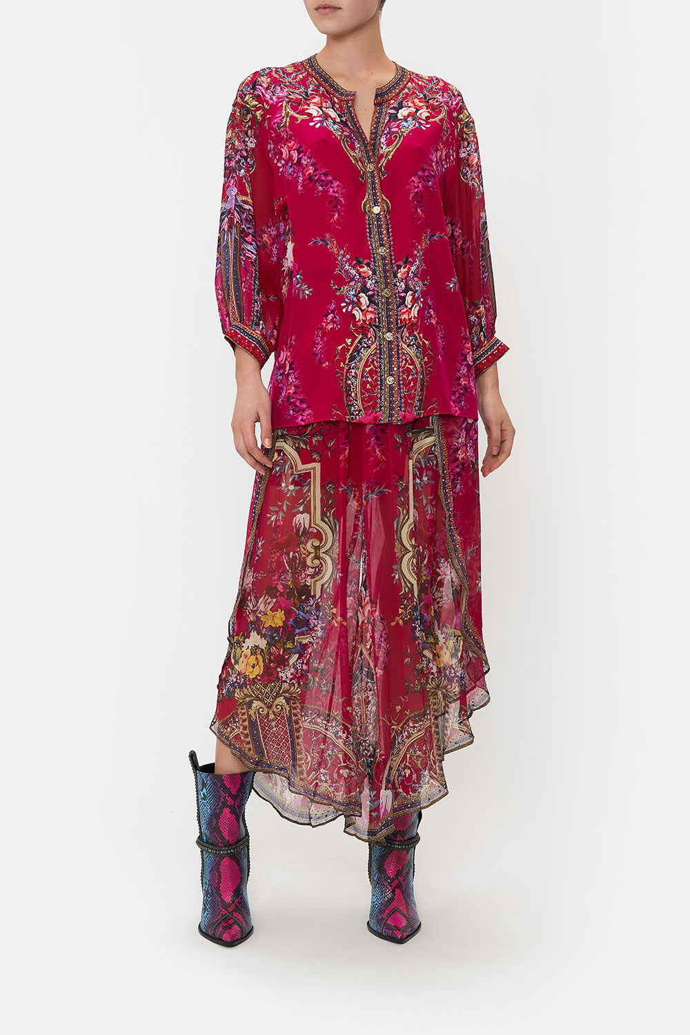 DROPPED SHOULDER BLOUSON SHIRT BOHEME BLOOMS