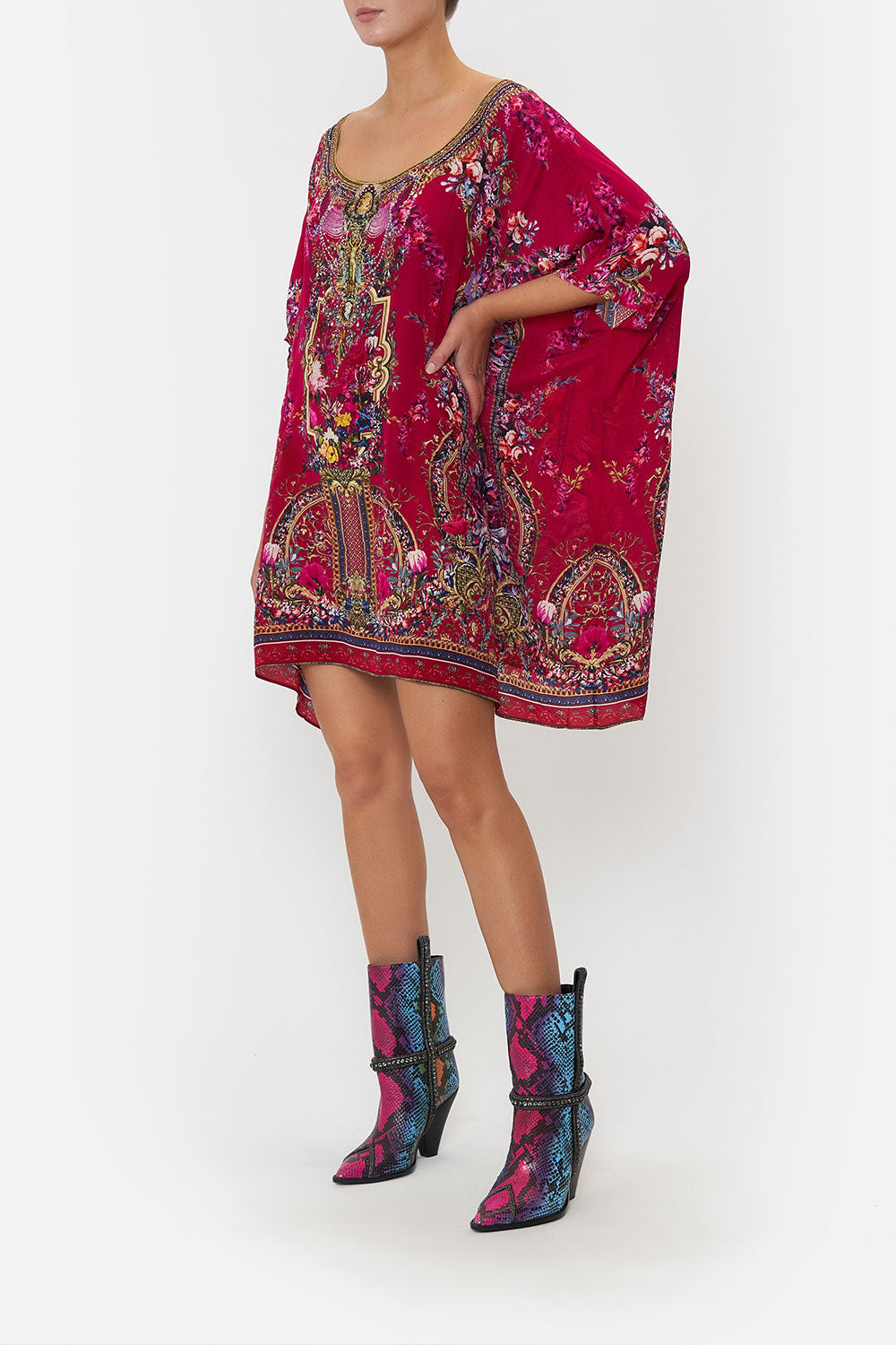SHORT ROUND NECK KAFTAN BOHEME BLOOMS