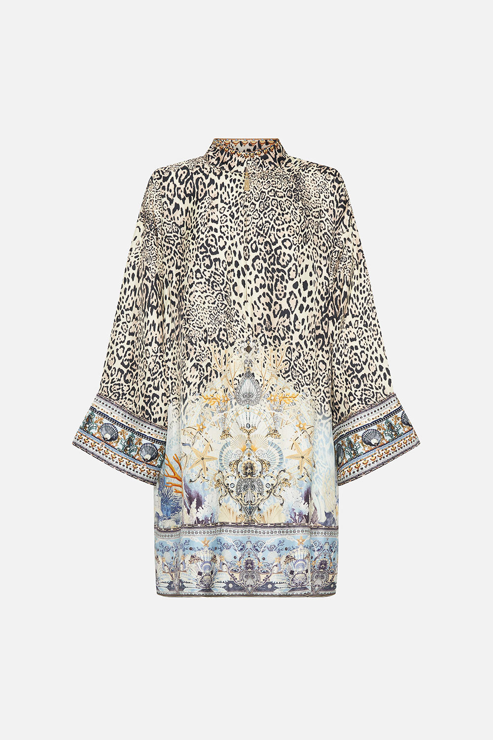 ZIP FRONT SHIRT DRESS SEAHORSE SONNET