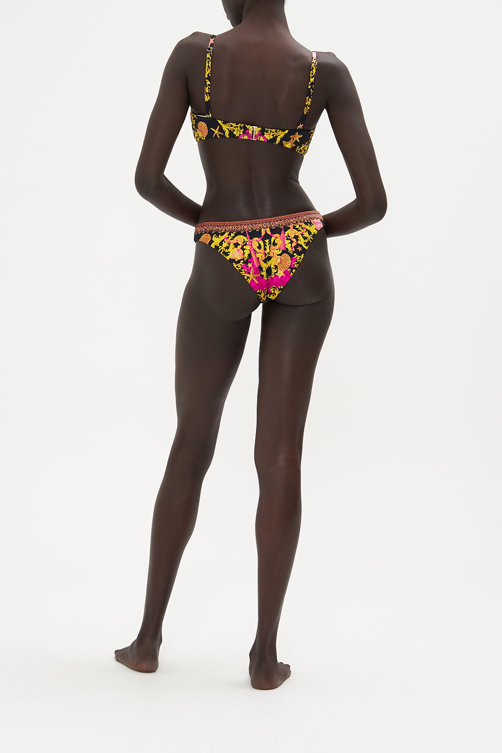 Louis Vuitton Bikini Bottom Black And Brown Animal Print Side