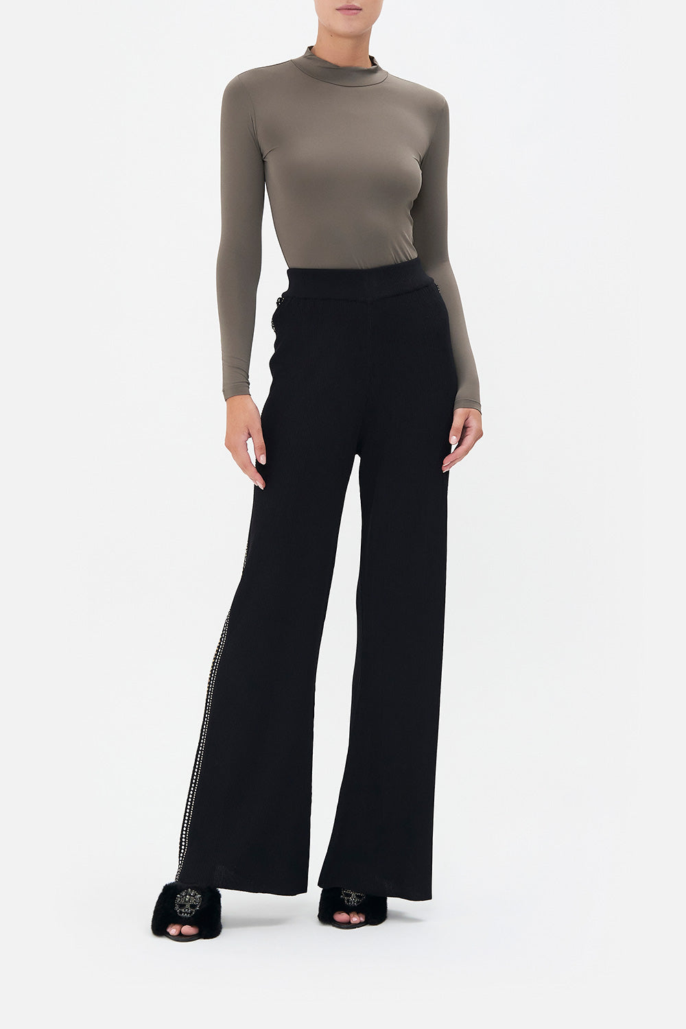 FLARED JACQUARD KNIT PANT DANCE WITH DUENDE