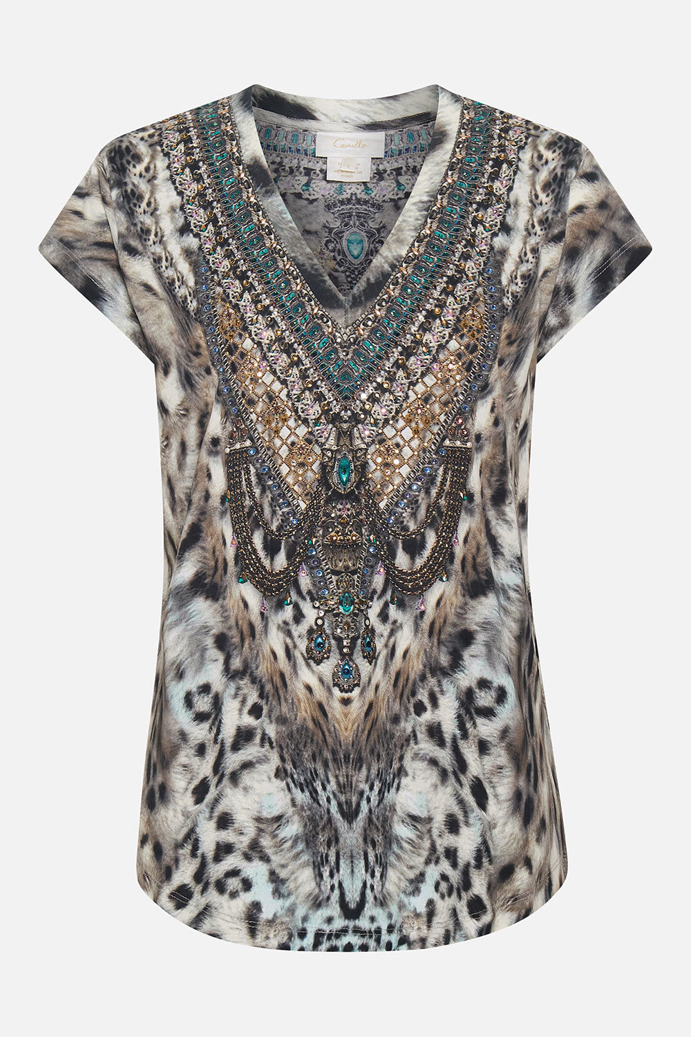 V-NECK TEE SNOW WHISPERS LOUNGE