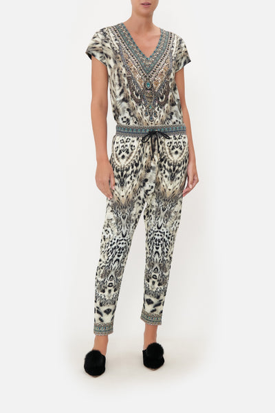 RIB WAIST RELAXED PANT SNOW WHISPERS LOUNGE