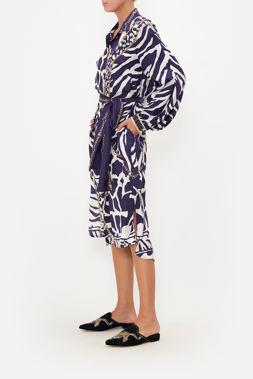 HIGH LOW MIDI SHIRT DRESS WHERES YOUR HEAD AT