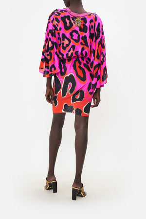 DRAPED FRONT WRAP DRESS GO STAG