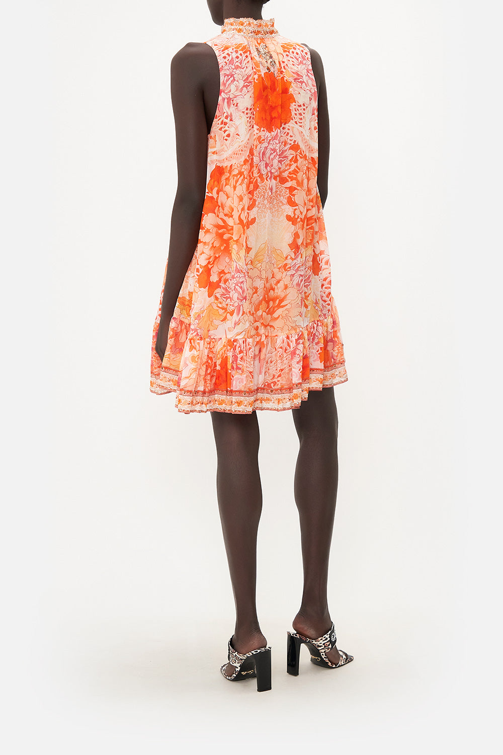 HIGH NECK RUFFLE DRESS DRAGON MOTHER