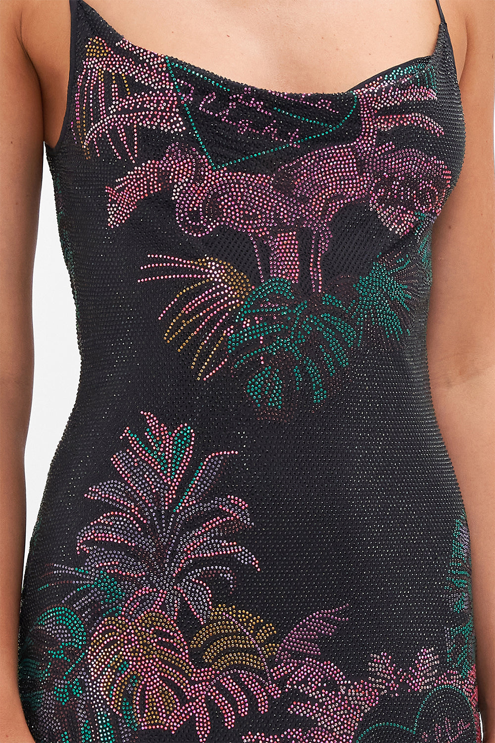 EMBELLISHED SHORT BIAS SLIP NAUGHTY NEON