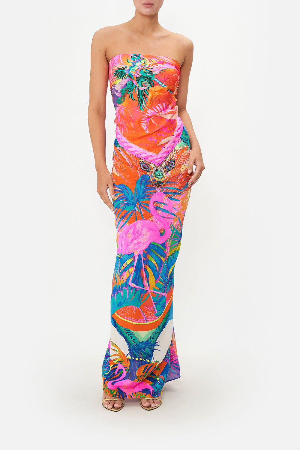 ROUND NECK KAFTAN FLAMENCO FLAMINGO