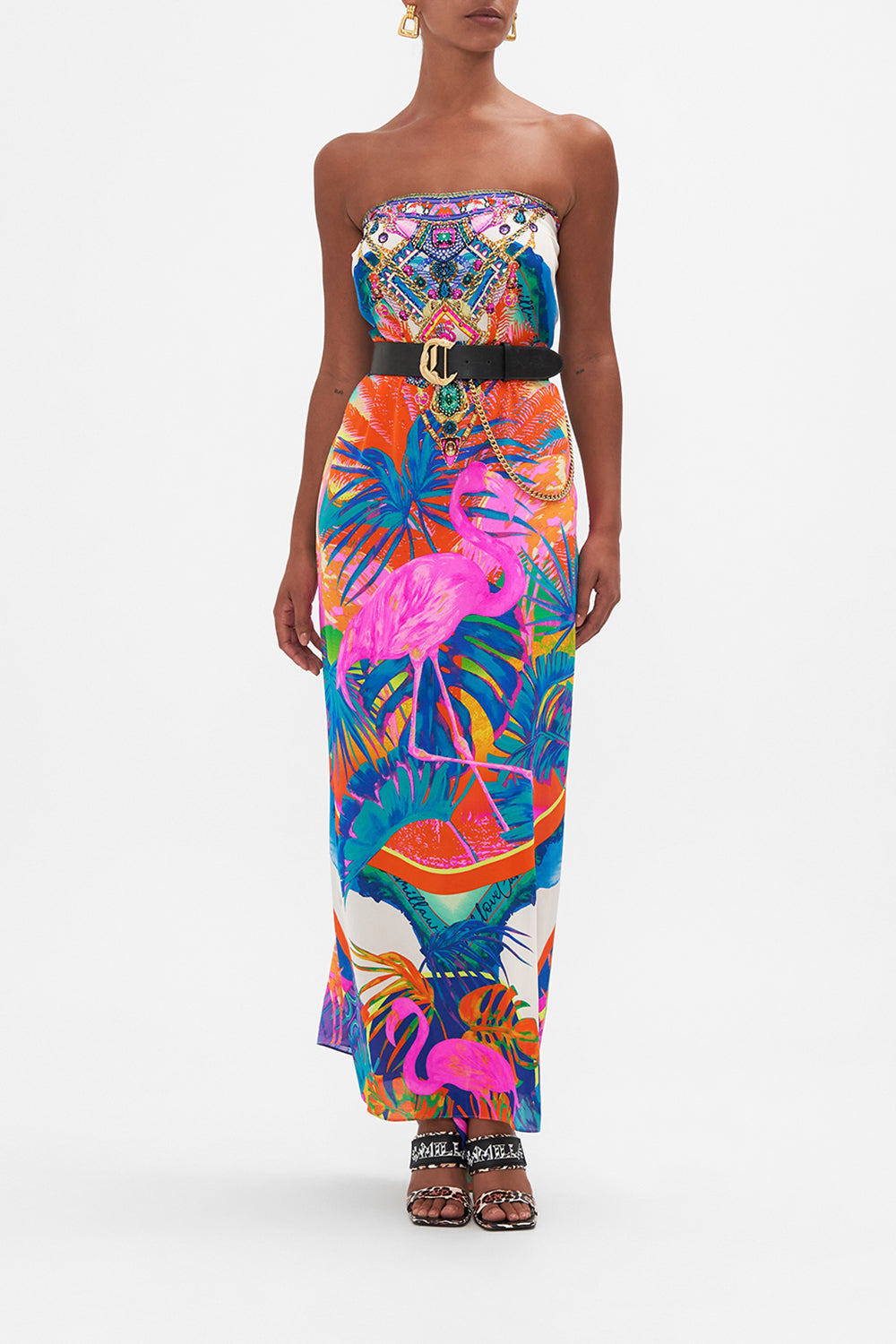 ROUND NECK KAFTAN FLAMENCO FLAMINGO