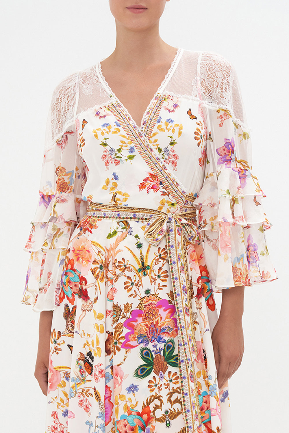 WRAP DRESS WITH RUFFLE SLEEVE SPIDER GIRL