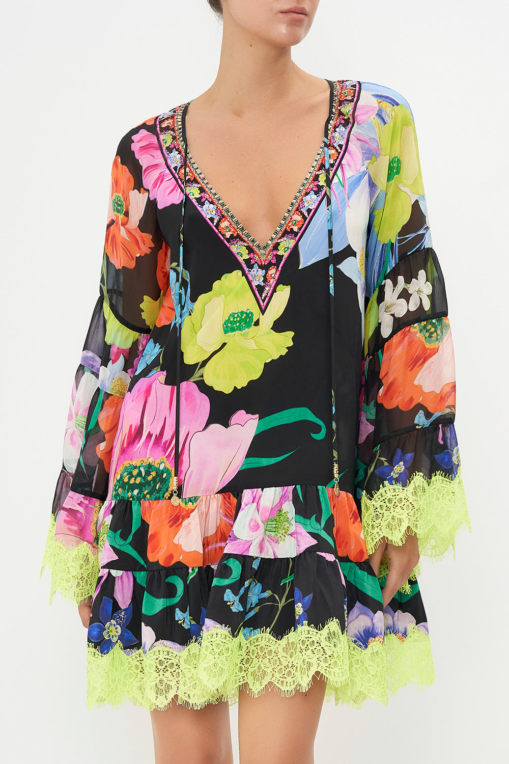 A-LINE GATHERED PANEL DRESS AWAY WITH THE FAIRIES