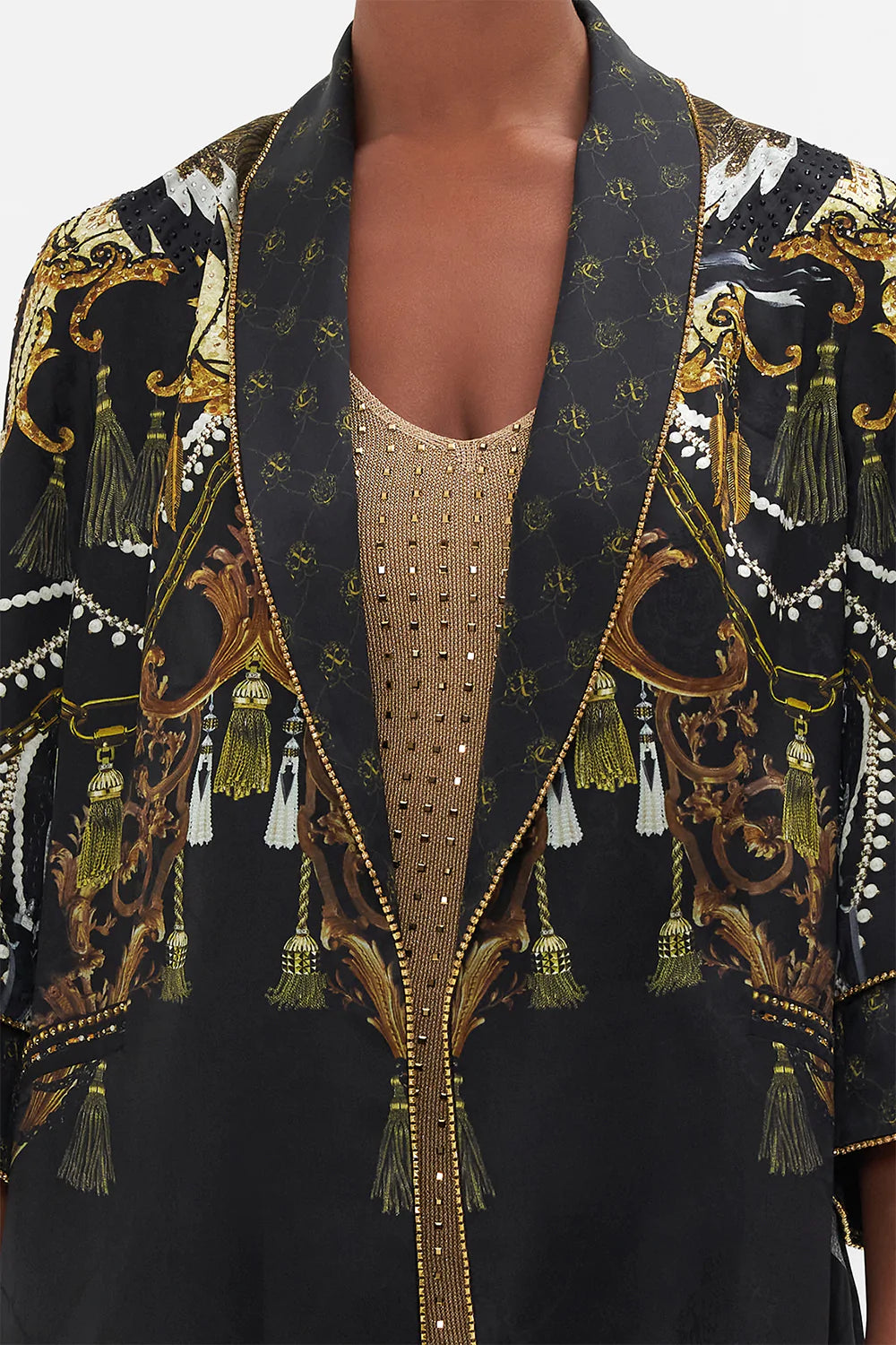 ROLL COLLAR PAJAMA JACKET RAVIN RAVEN