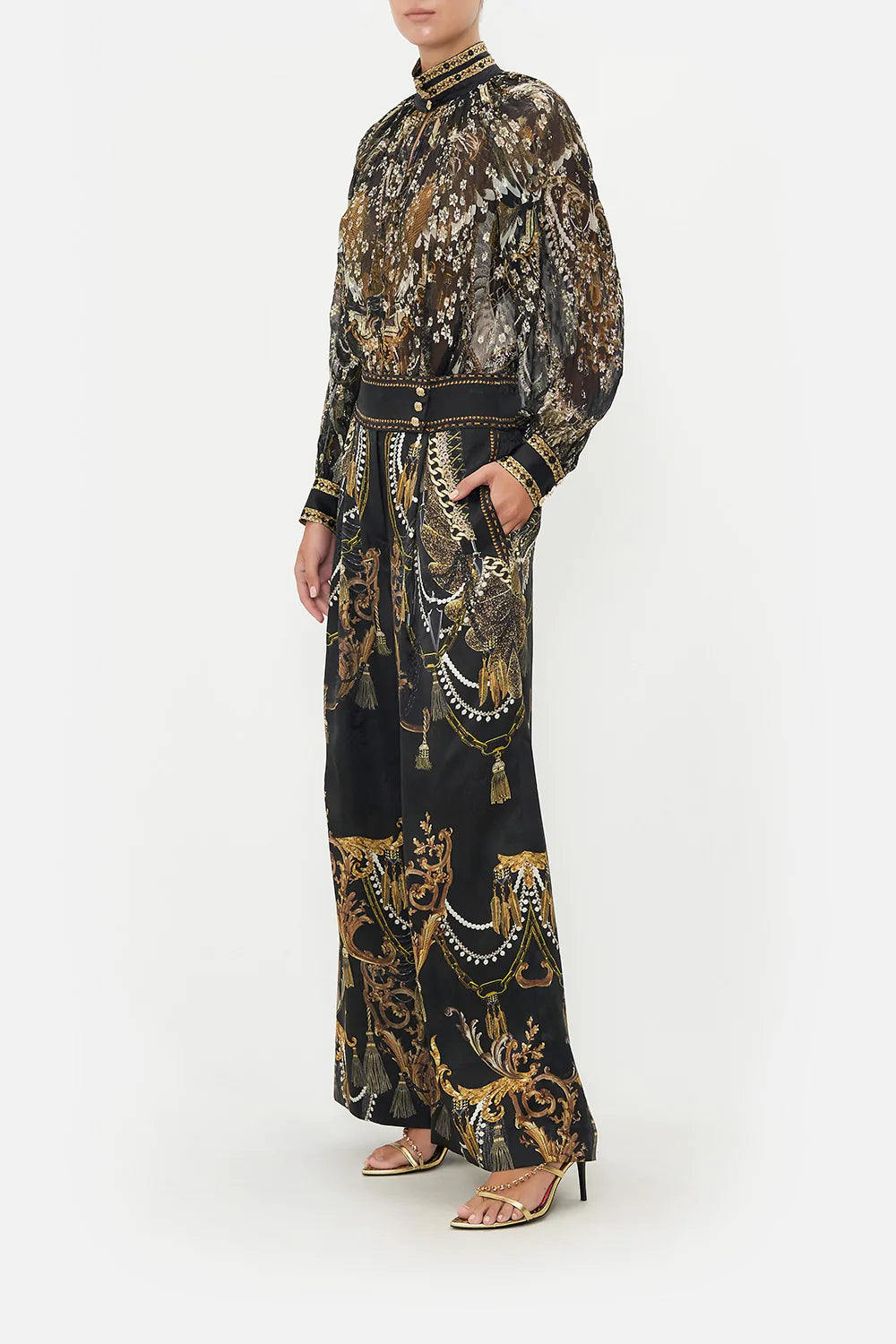 WIDE LEG PANT WITH BUTTONS RAVIN RAVEN