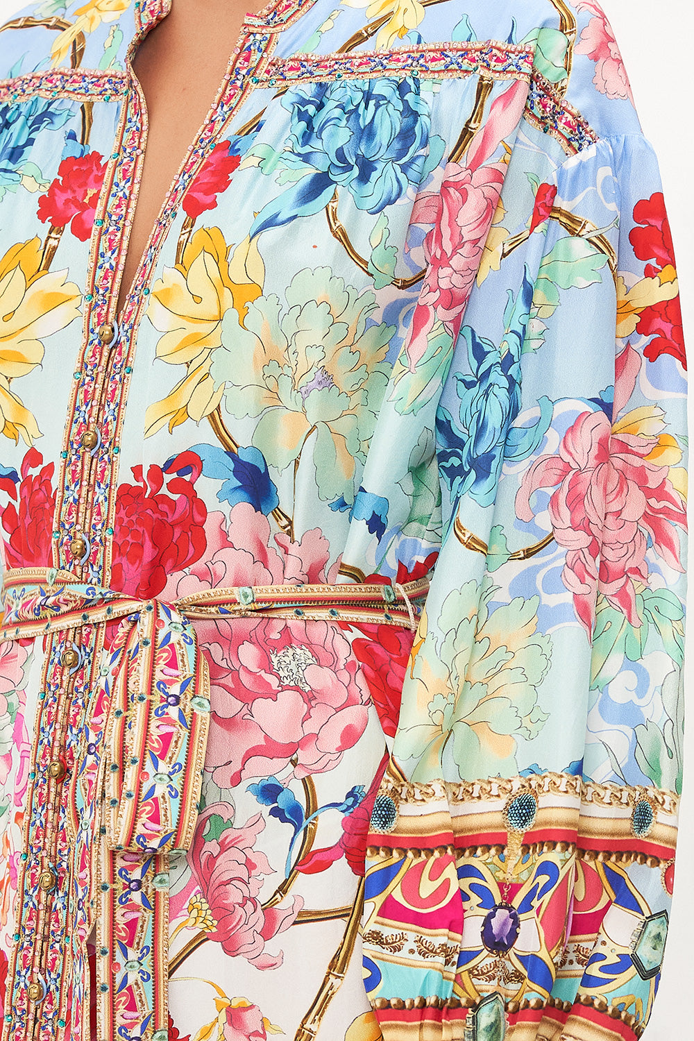 BLOUSON SLEEVE MIDI DRESS GO STAG