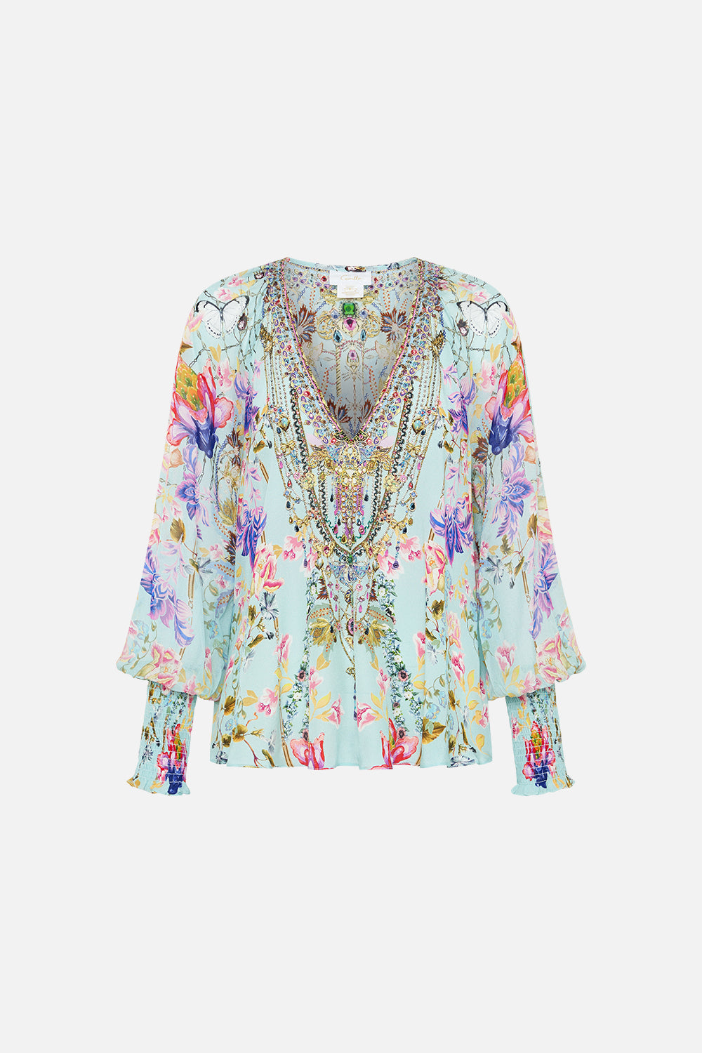 SHIRRED CUFF BLOUSE LOVE WEB