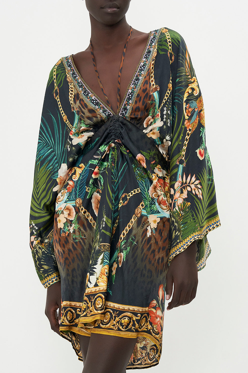 DRAWCORD DETAIL SHORT DRESS FEARLESS FELIS