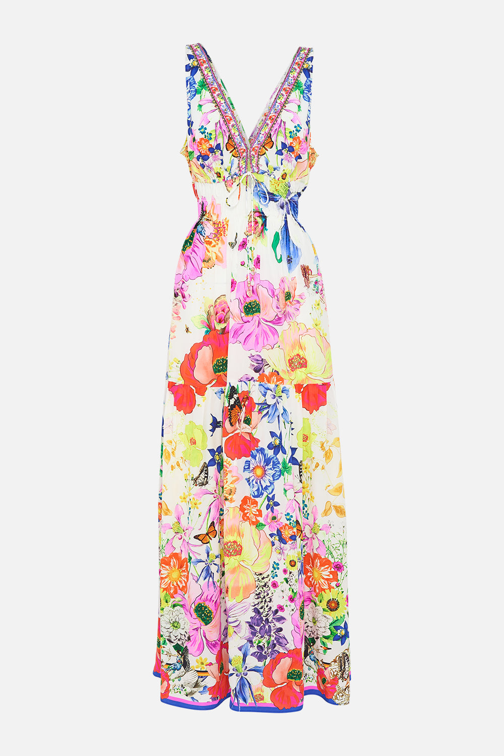 SHIRRED WAIST DETAIL LONG DRESS FAIRY GANG