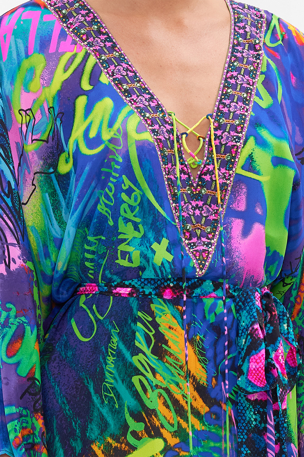 SPLIT HEM LACE UP KAFTAN MOTHER EARTHS ARMY