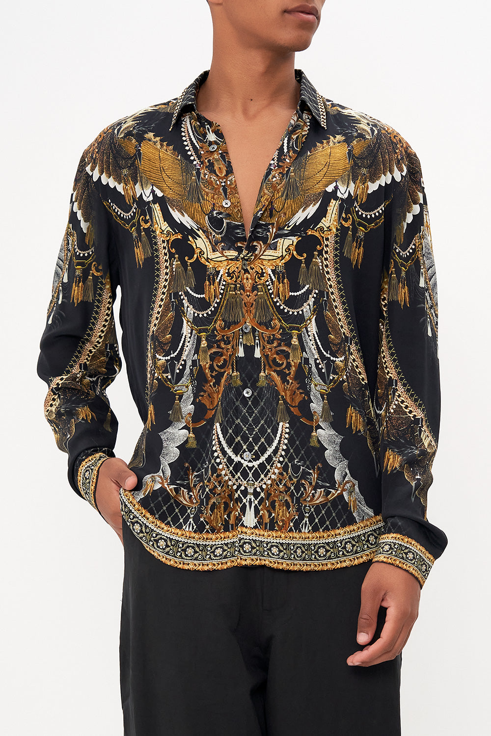 COLLARED LONG SLEEVE SHIRT RAVIN RAVEN