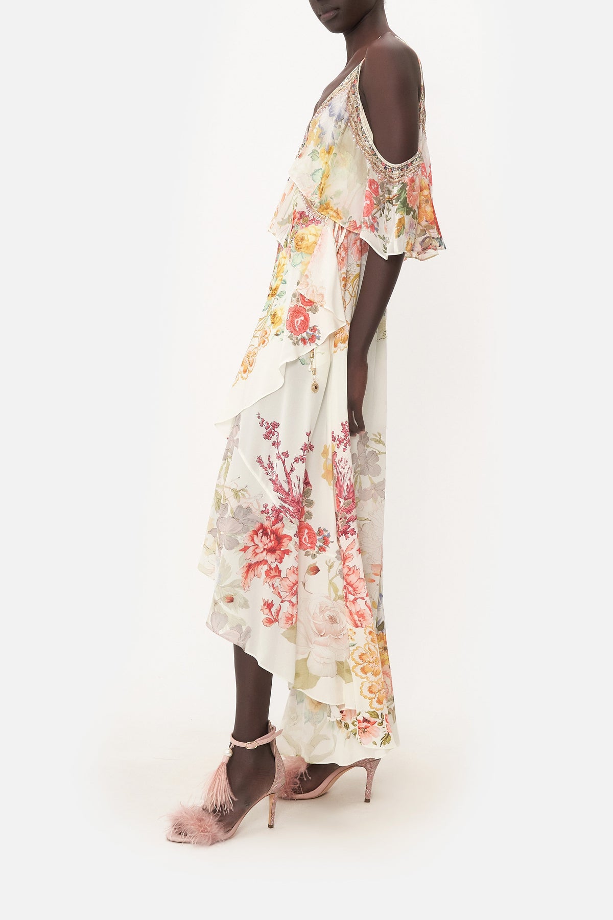 RUFFLE OVERLAYER WRAP DRESS ROMANTIC RITES