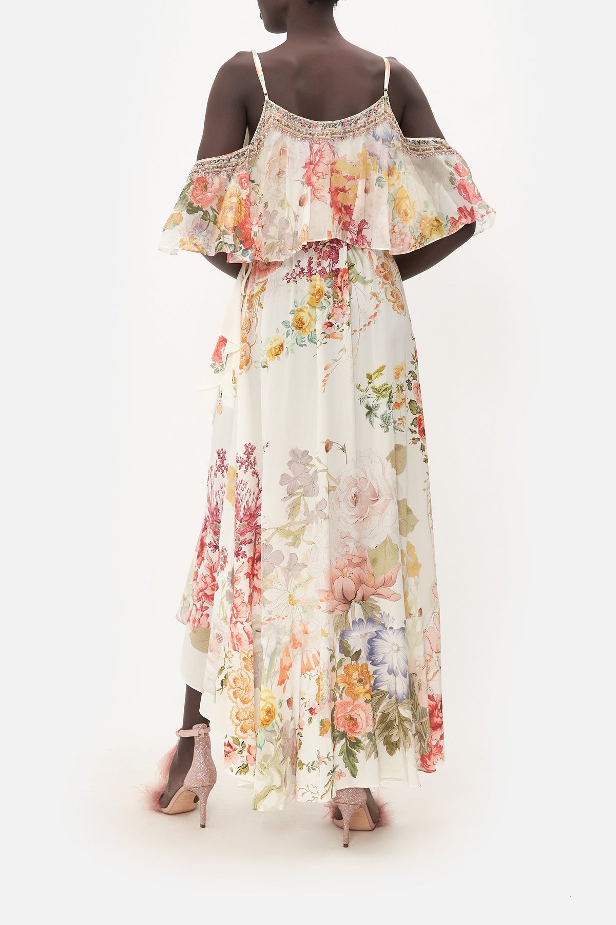 RUFFLE OVERLAYER WRAP DRESS ROMANTIC RITES